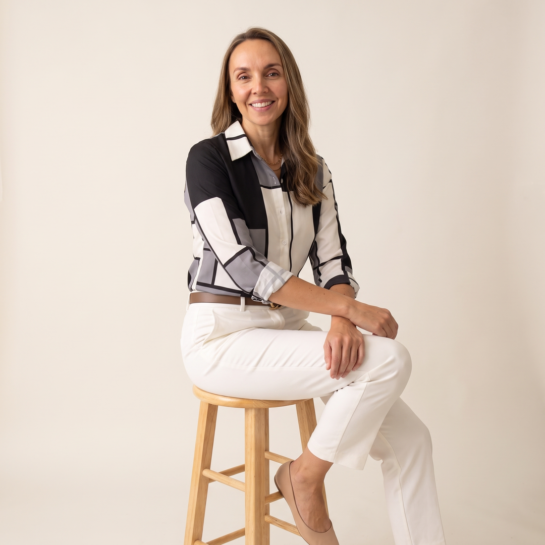 Adelaide Fontenelle | Colorblock Geometric Print Blouse