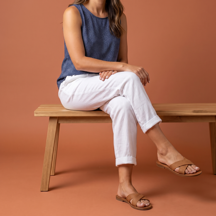 Juliette Rancourt | Cropped Tapered Linen Trousers