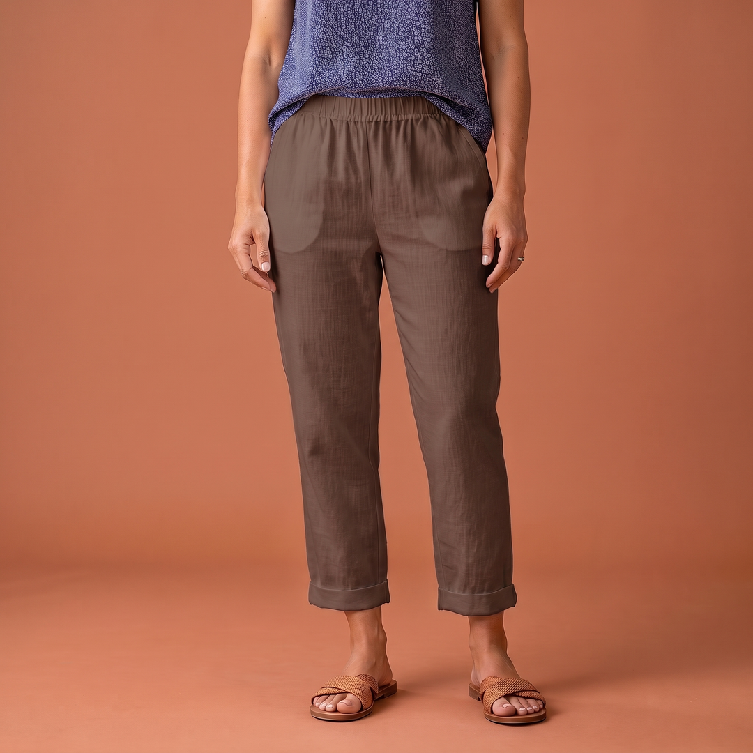 Juliette Rancourt | Cropped Tapered Linen Trousers