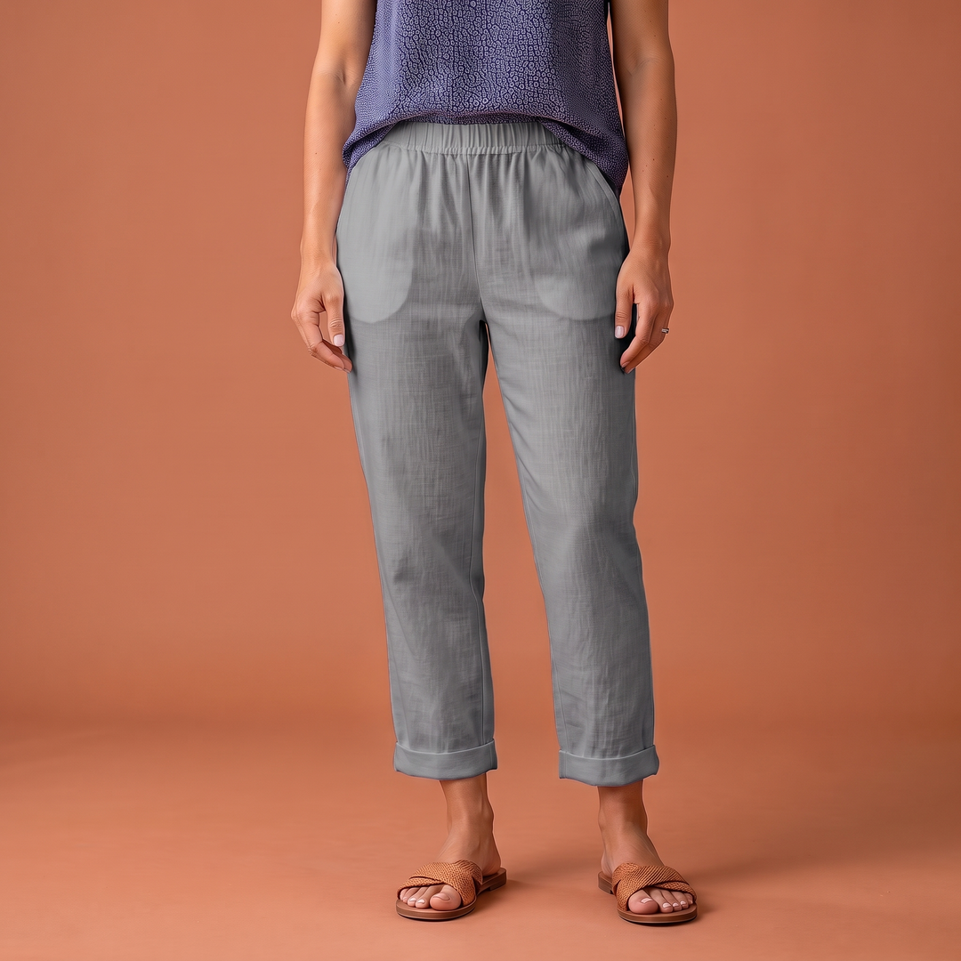 Juliette Rancourt | Cropped Tapered Linen Trousers