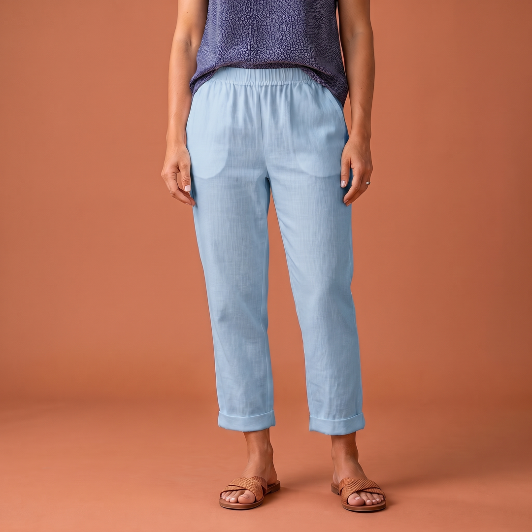 Juliette Rancourt | Cropped Tapered Linen Trousers