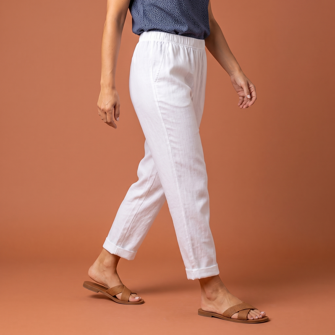 Juliette Rancourt | Cropped Tapered Linen Trousers