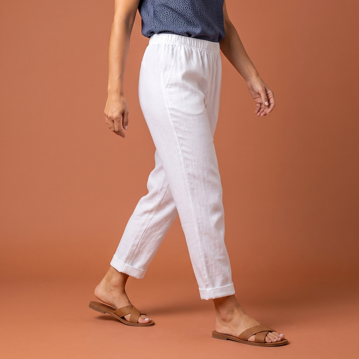 Juliette Rancourt | Cropped Tapered Linen Trousers