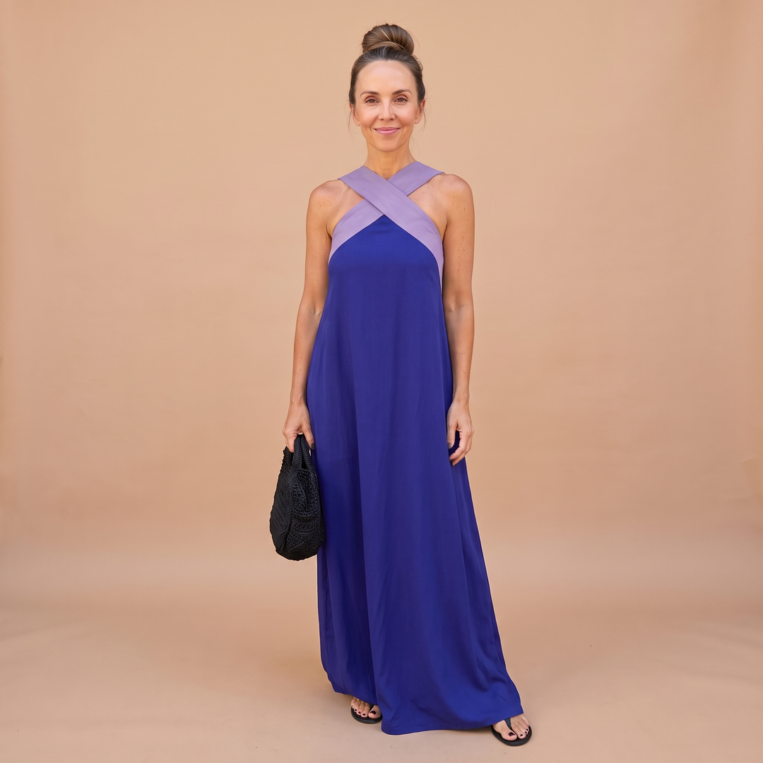 Aurelie Deschamps | Crossover Halter Neck Maxi Dress