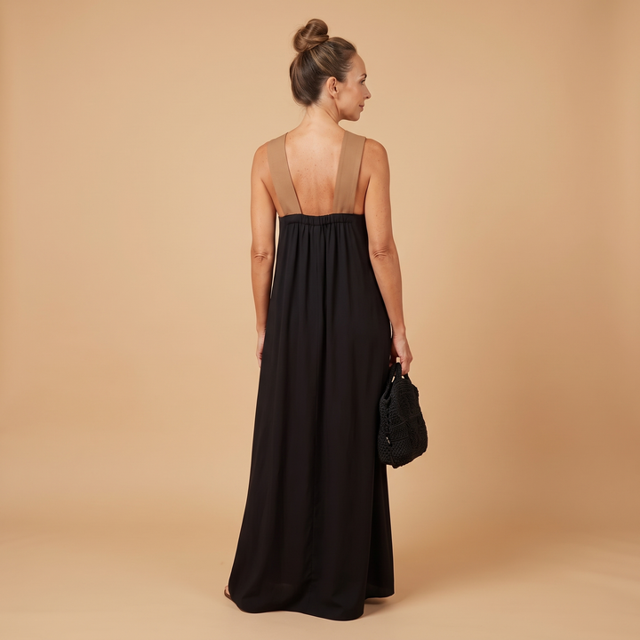 Aurelie Deschamps | Crossover Halter Neck Maxi Dress