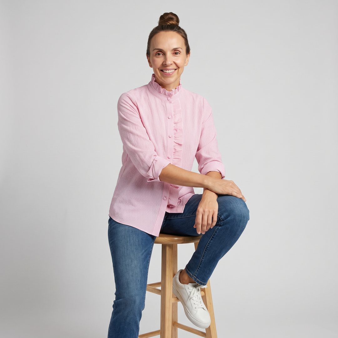 Domitille Vasseur | Ruffle Trim Button-Up Blouse