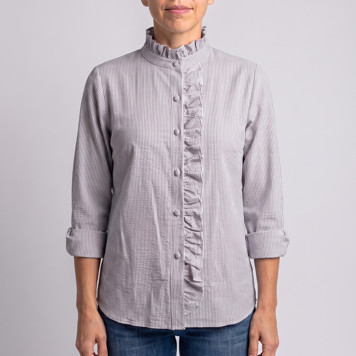Domitille Vasseur | Ruffle Trim Button-Up Blouse