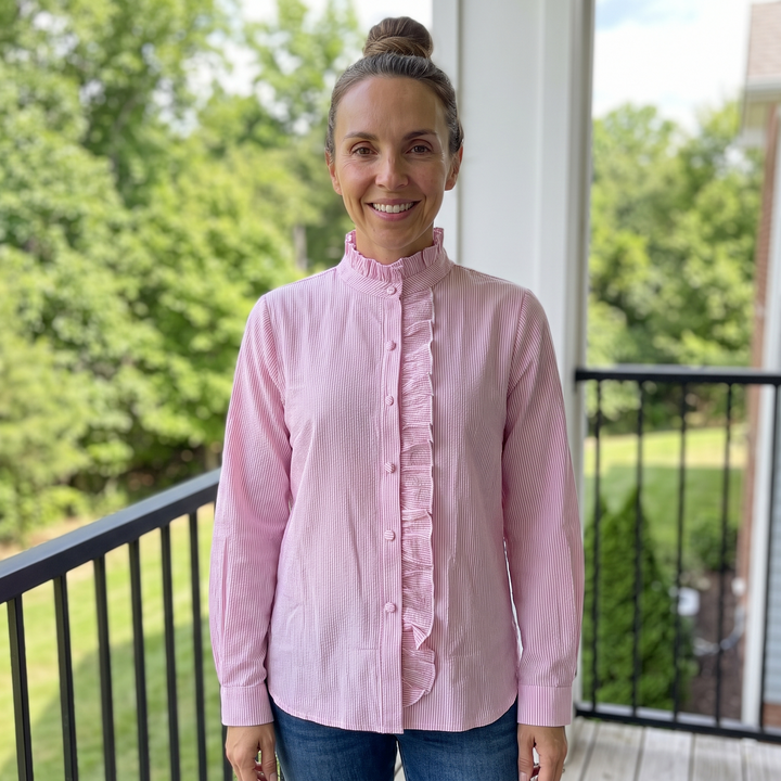 Domitille Vasseur | Ruffle Trim Button-Up Blouse