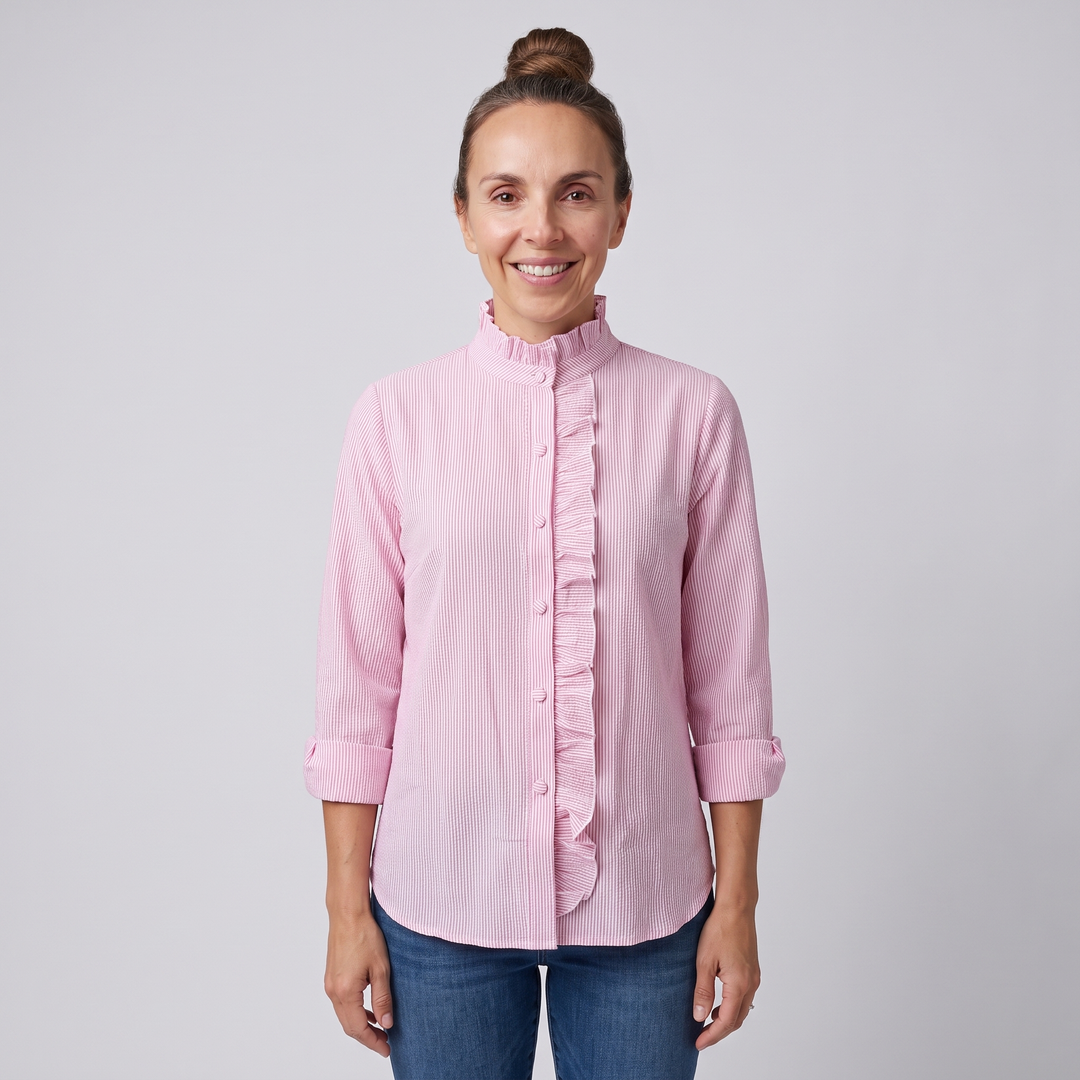 Domitille Vasseur | Ruffle Trim Button-Up Blouse