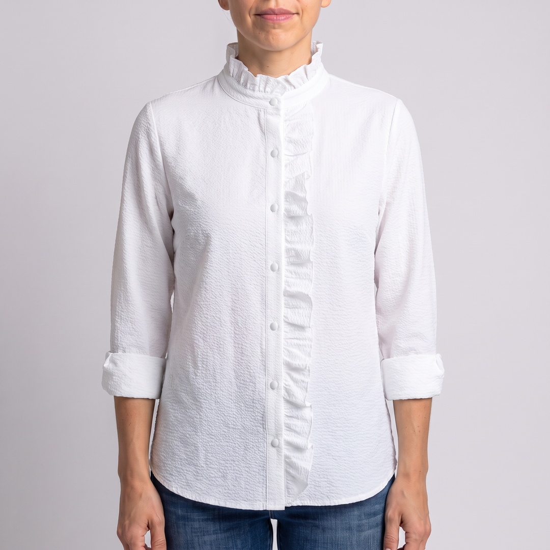 Domitille Vasseur | Ruffle Trim Button-Up Blouse