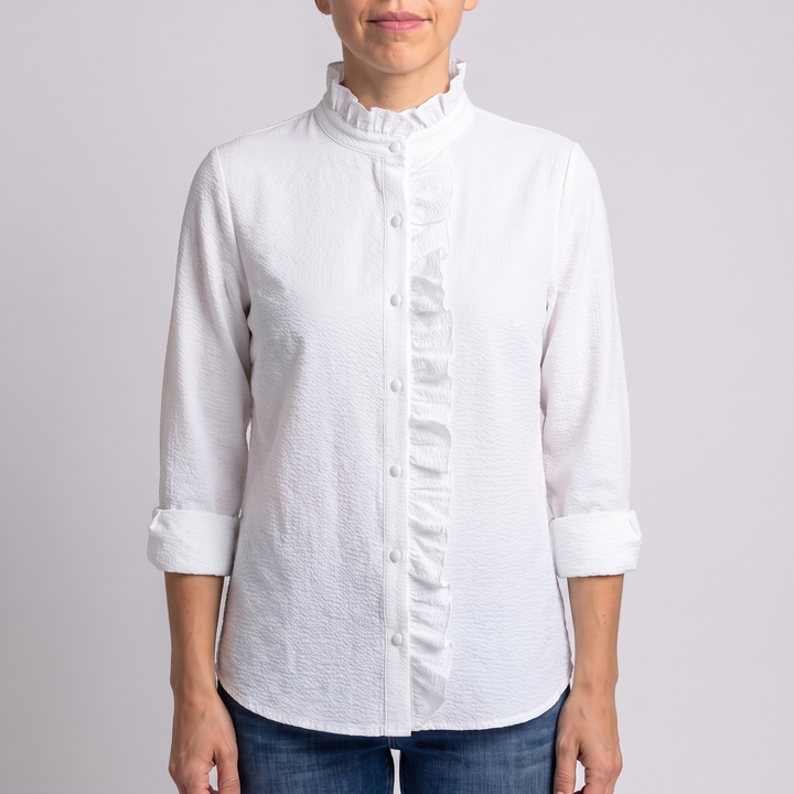 Domitille Vasseur | Ruffle Trim Button-Up Blouse