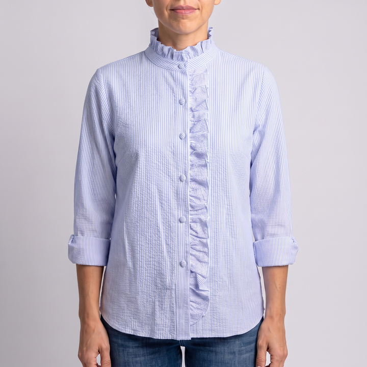 Domitille Vasseur | Ruffle Trim Button-Up Blouse