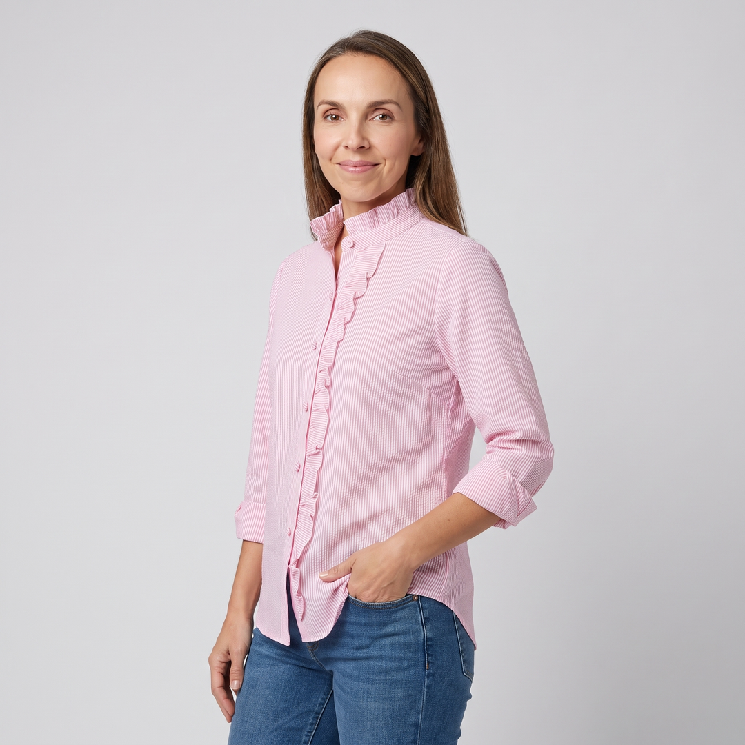 Domitille Vasseur | Ruffle Trim Button-Up Blouse