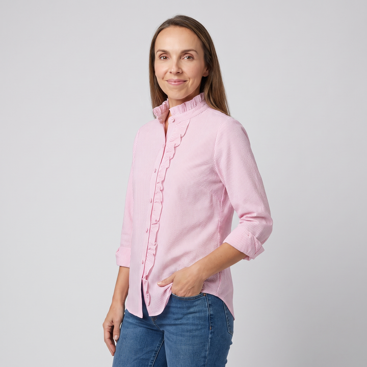 Domitille Vasseur | Ruffle Trim Button-Up Blouse