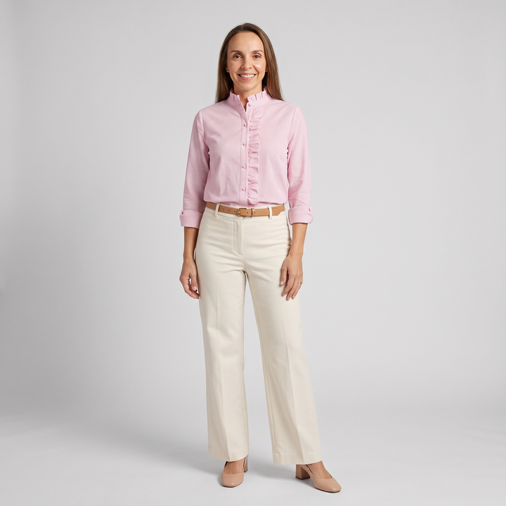 Domitille Vasseur | Ruffle Trim Button-Up Blouse