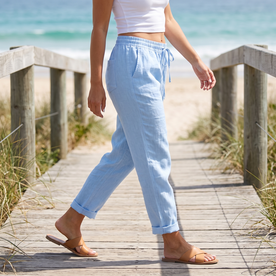 Amandine Lorreau | Drawstring Elastic Waist Ankle Pants