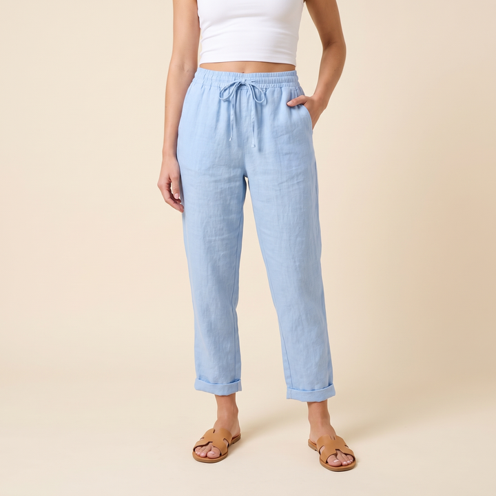 Amandine Lorreau | Drawstring Elastic Waist Ankle Pants