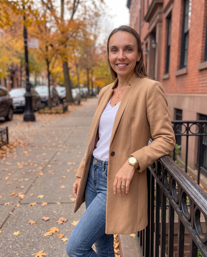 Eugenie Marchal | Camel Minimalist Coat
