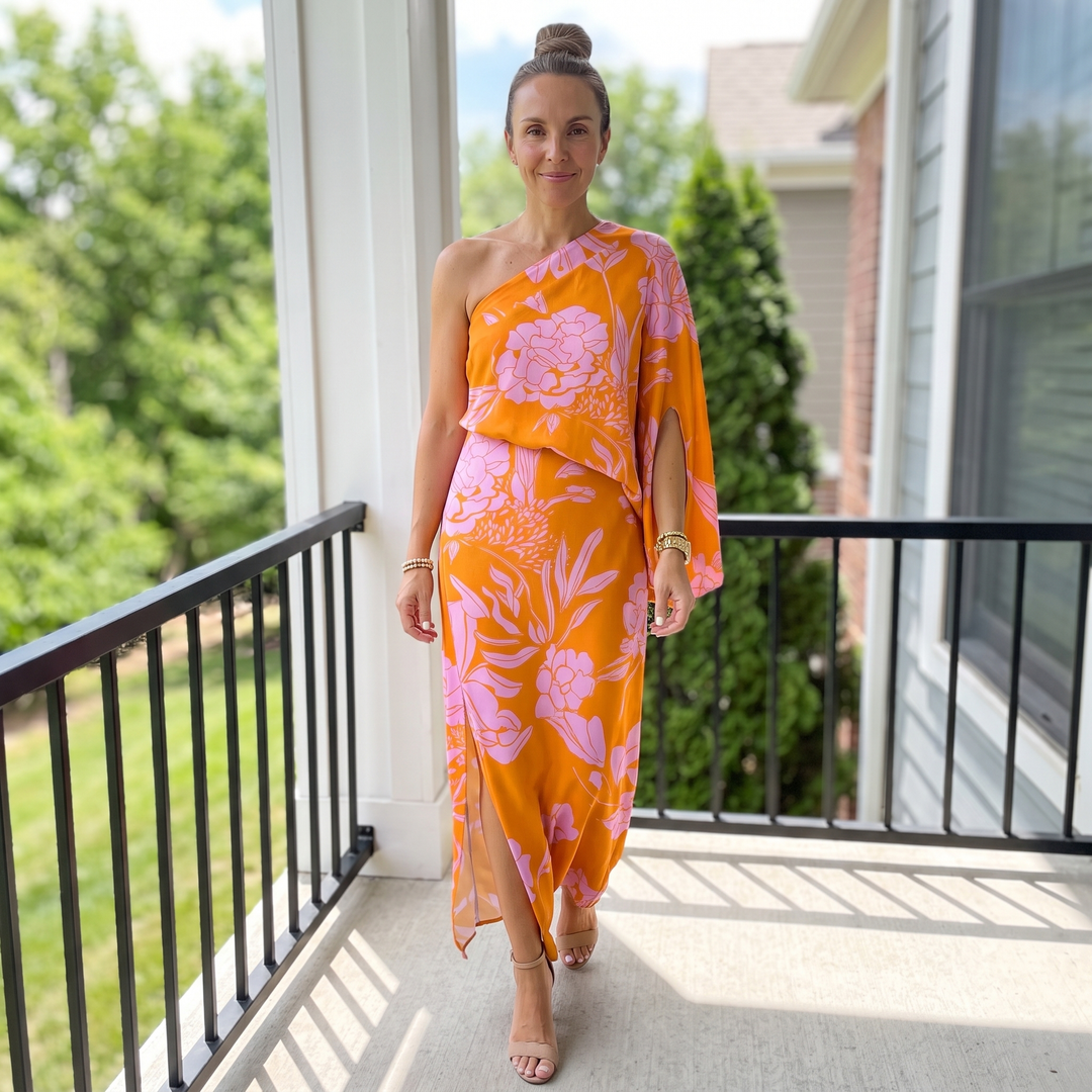 Faustine Quesnel | One-Shoulder Floral Maxi Dress with Flowing Silhouette For Women