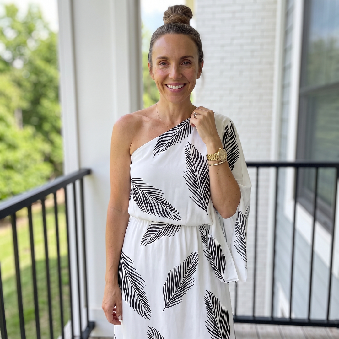 Faustine Quesnel | One-Shoulder Floral Maxi Dress with Flowing Silhouette For Women