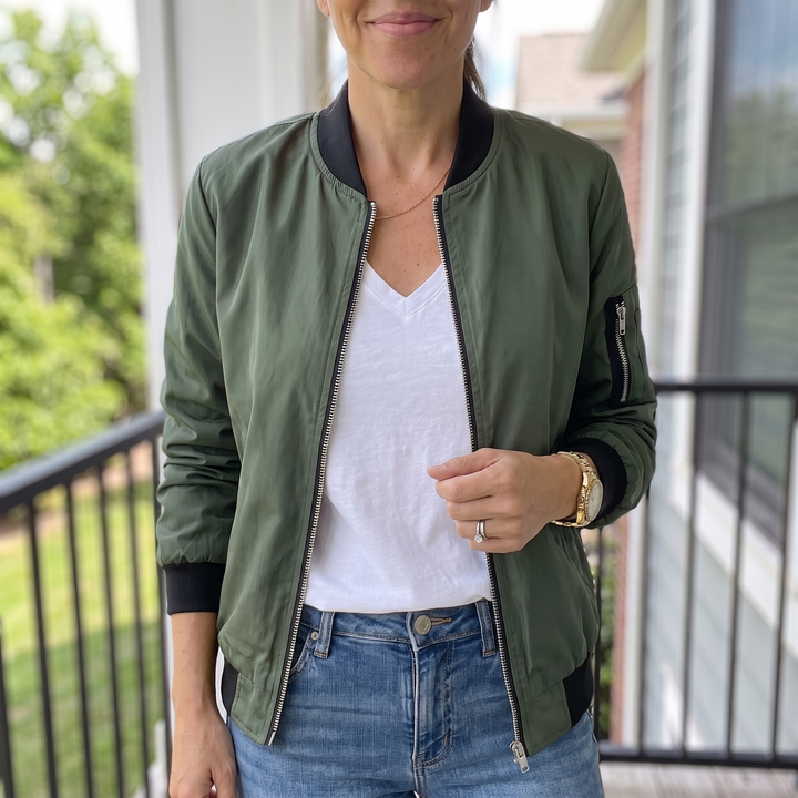 Margaux Delisle | Classic Zip Bomber Jacket