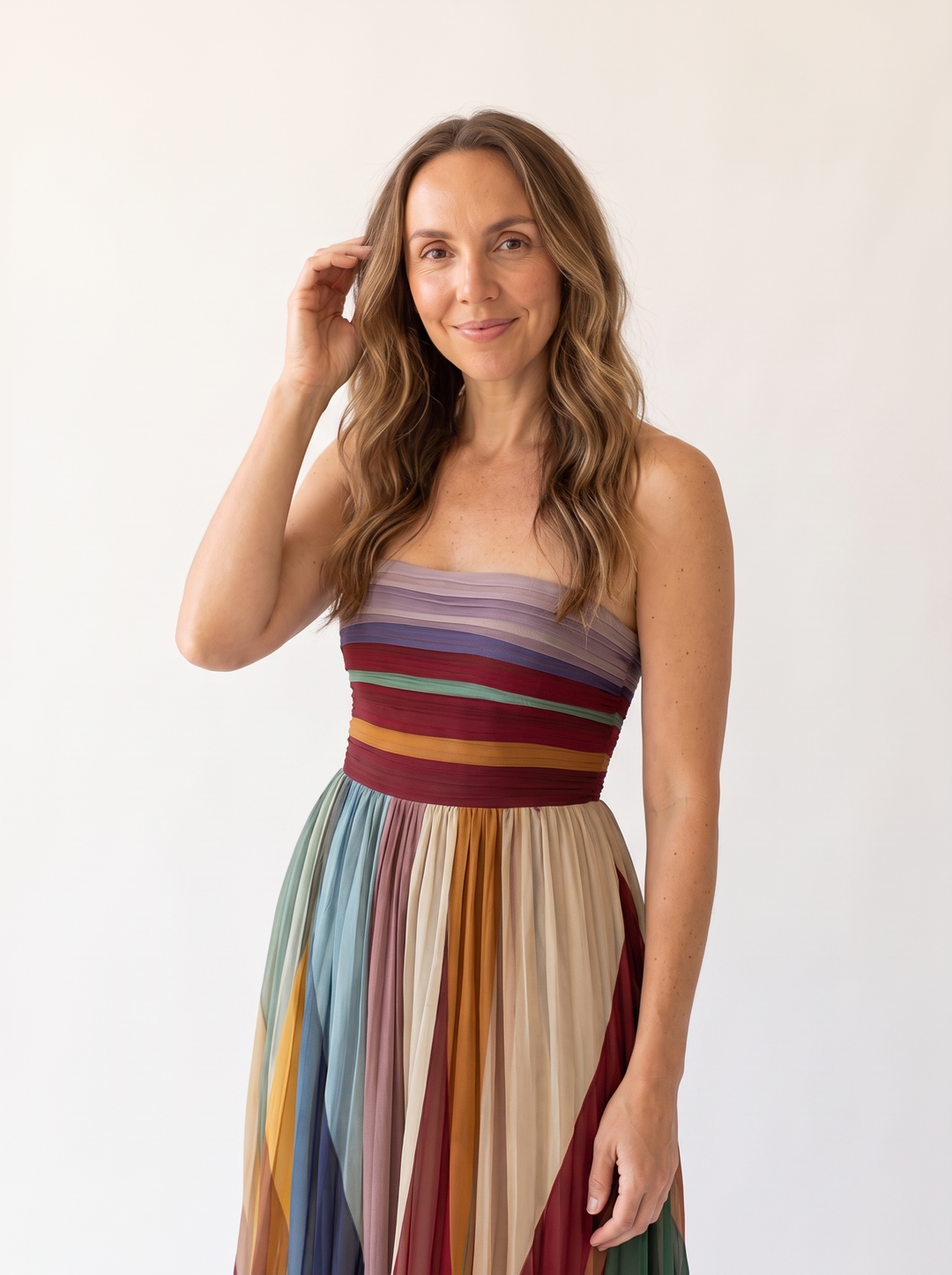 Ombeline Chastenet | Strapless Pleated Maxi Dress
