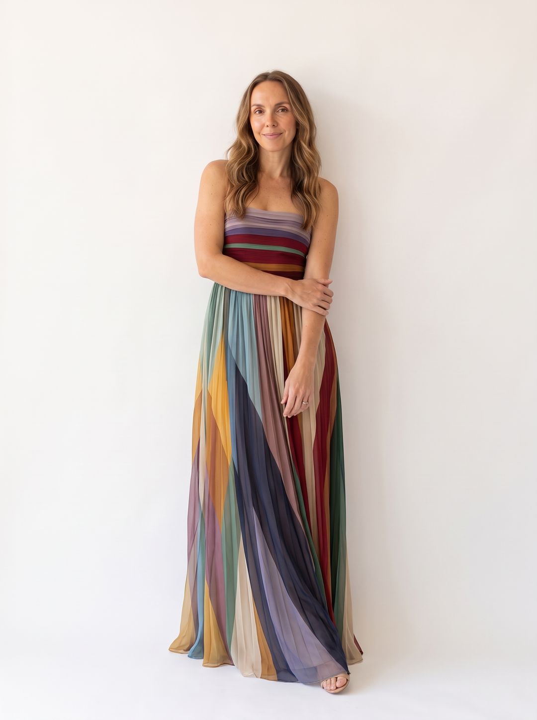 Ombeline Chastenet | Strapless Pleated Maxi Dress