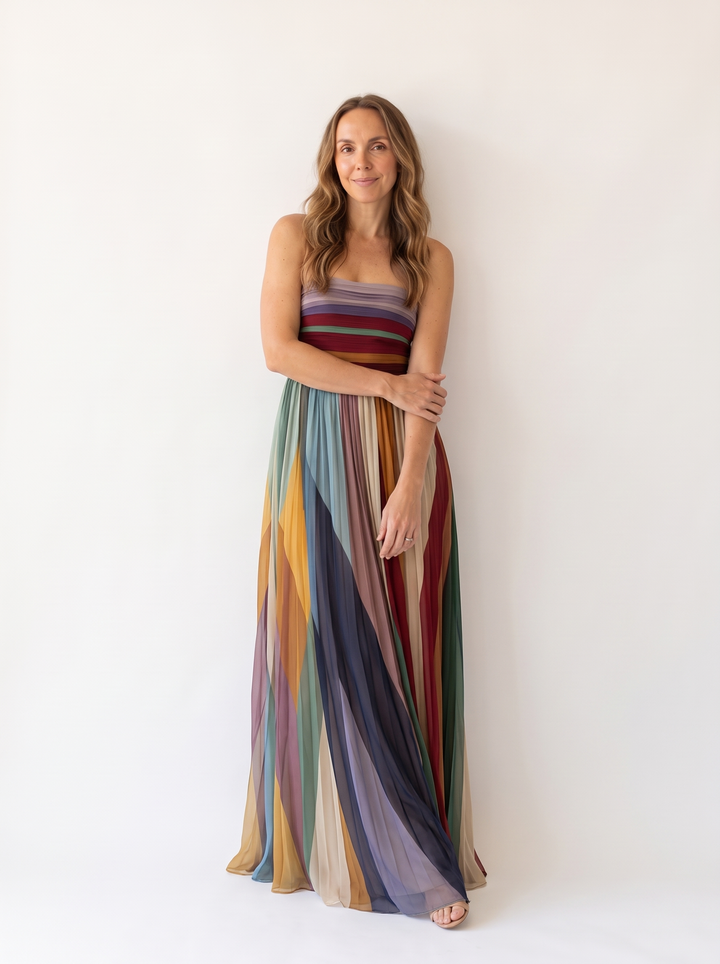 Ombeline Chastenet | Strapless Pleated Maxi Dress