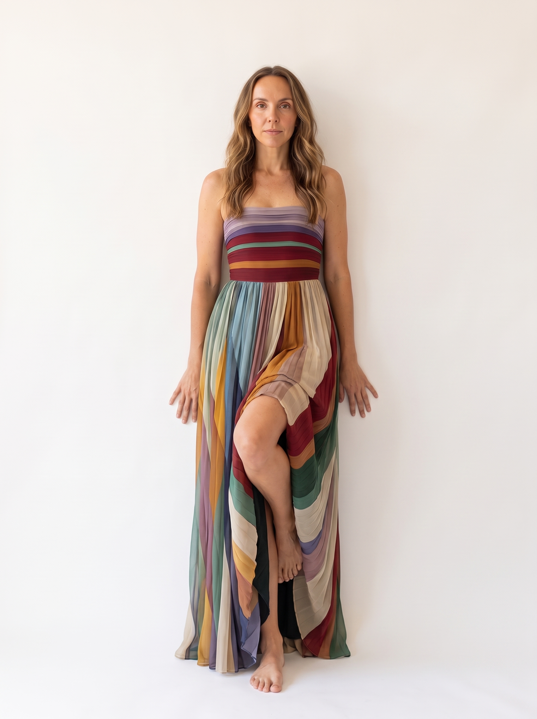 Ombeline Chastenet | Strapless Pleated Maxi Dress