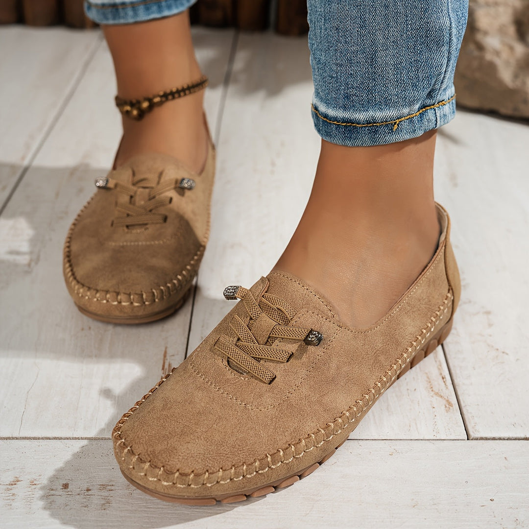 Colette Beaumont | Lace-Up Comfort Moccasin Loafers - Image 3