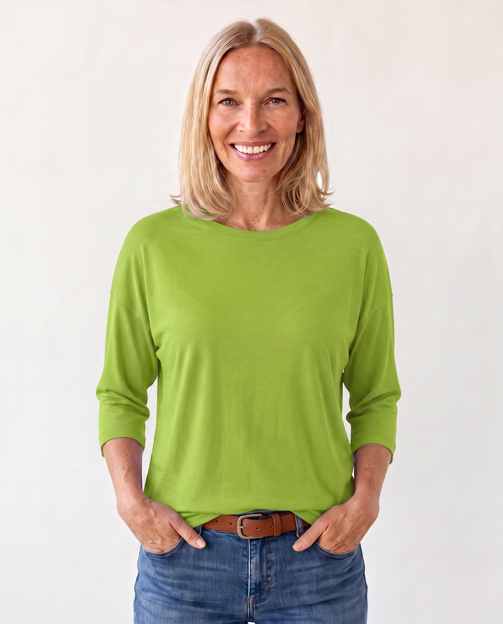 Louisa Prentice | Round Neck Three-Quarter Sleeve Top