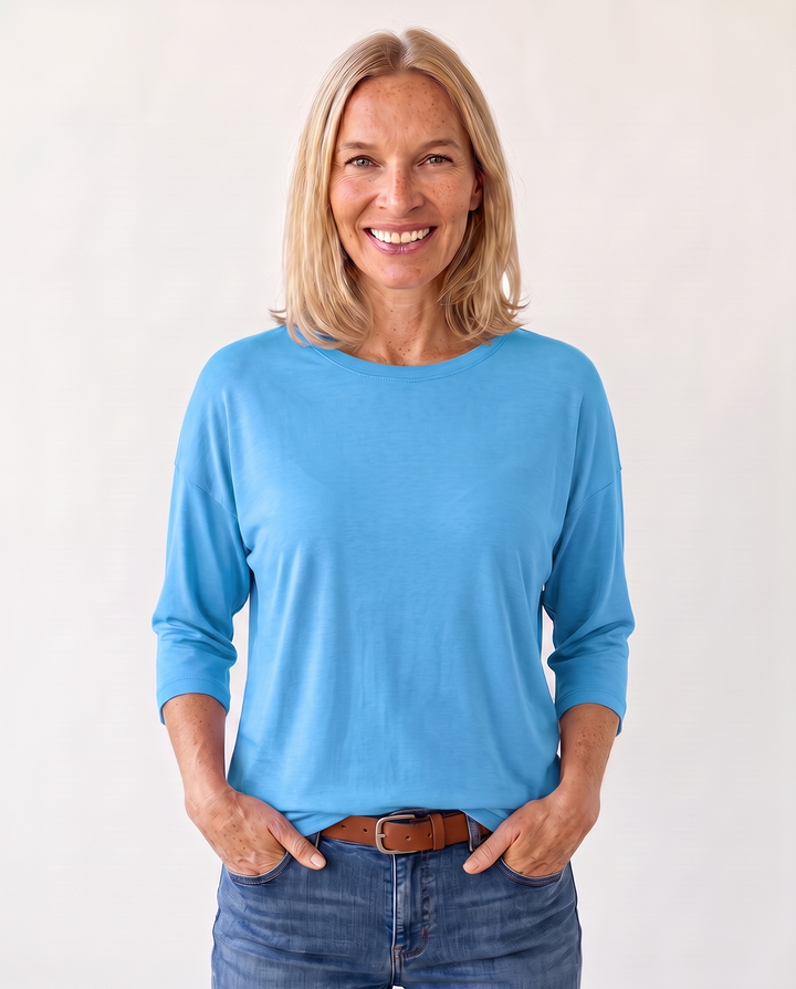 Louisa Prentice | Round Neck Three-Quarter Sleeve Top