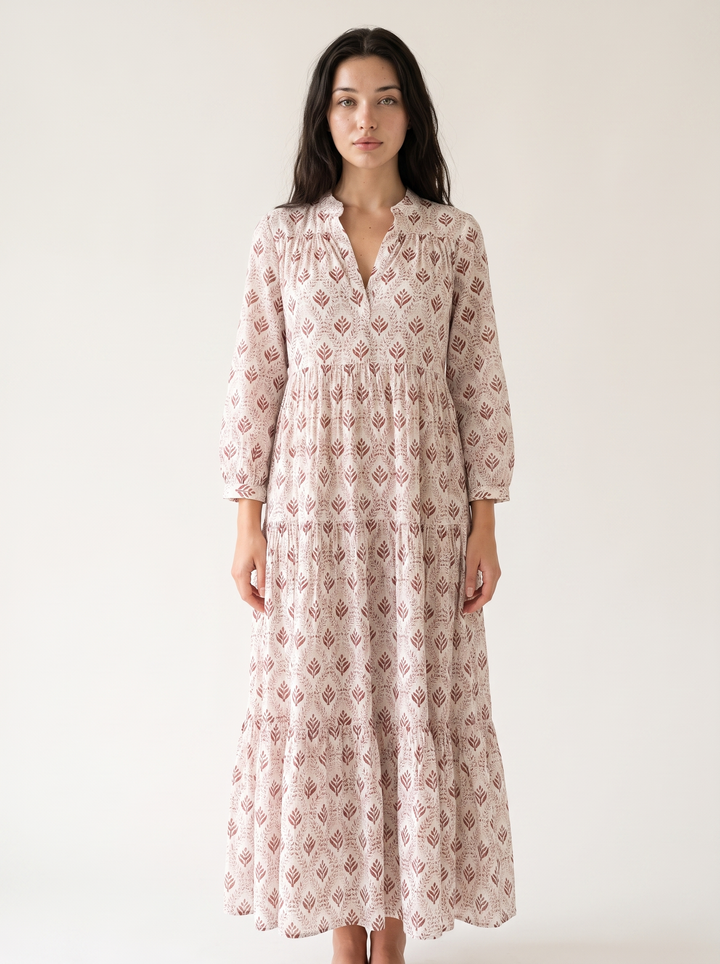 Colombe Rocard | Boho Tiered V-Neck Maxi Dress