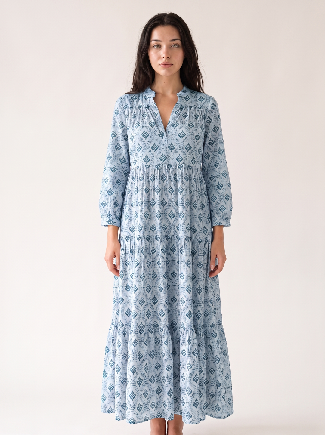 Colombe Rocard | Boho Tiered V-Neck Maxi Dress