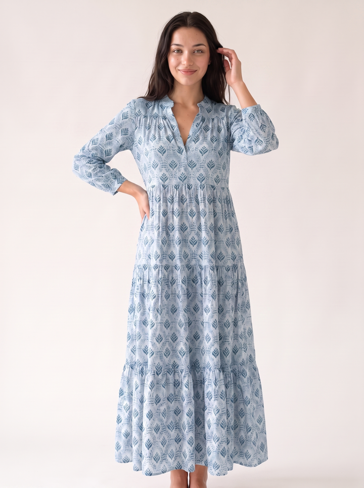 Colombe Rocard | Boho Tiered V-Neck Maxi Dress