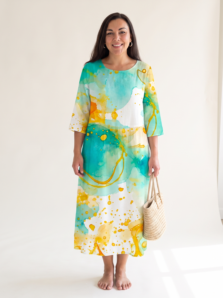 Noemie Verrier | Watercolor Print Relaxed Maxi Dress