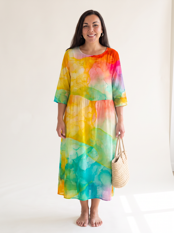 Noemie Verrier | Watercolor Print Relaxed Maxi Dress