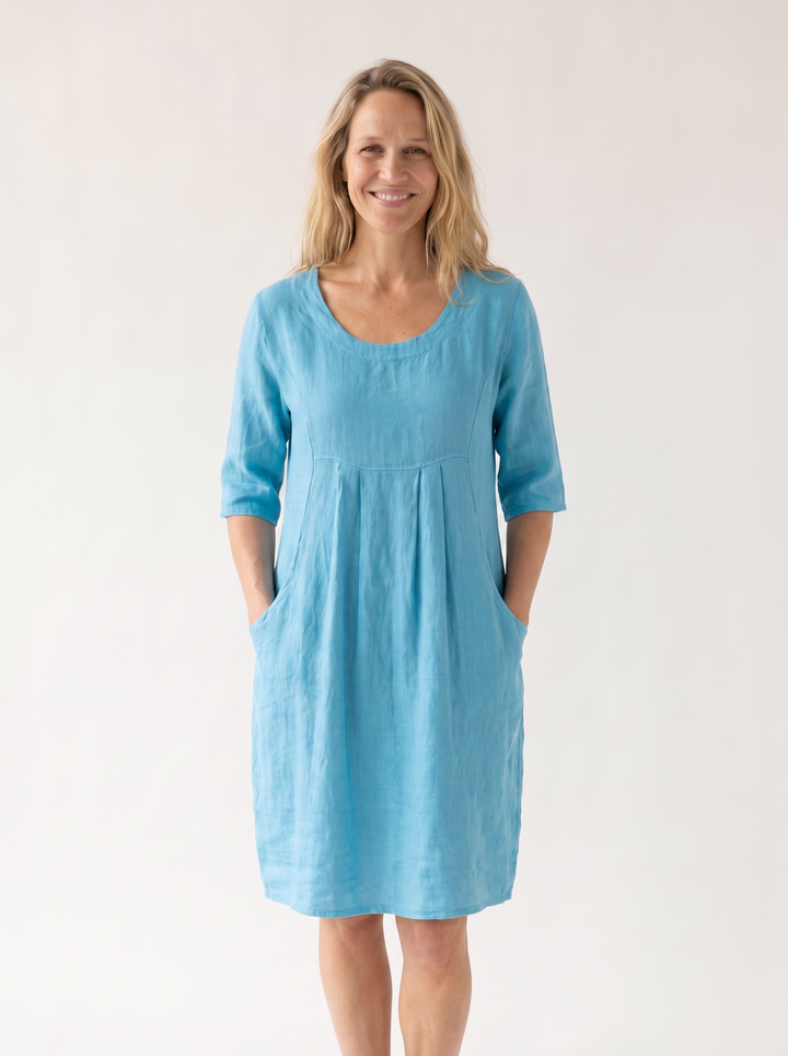 Ariane Fontenoy | Linen-Look Pleated Pocket Dress