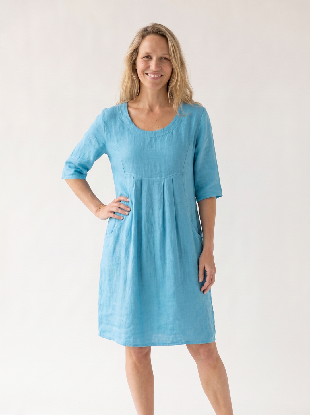Ariane Fontenoy | Linen-Look Pleated Pocket Dress