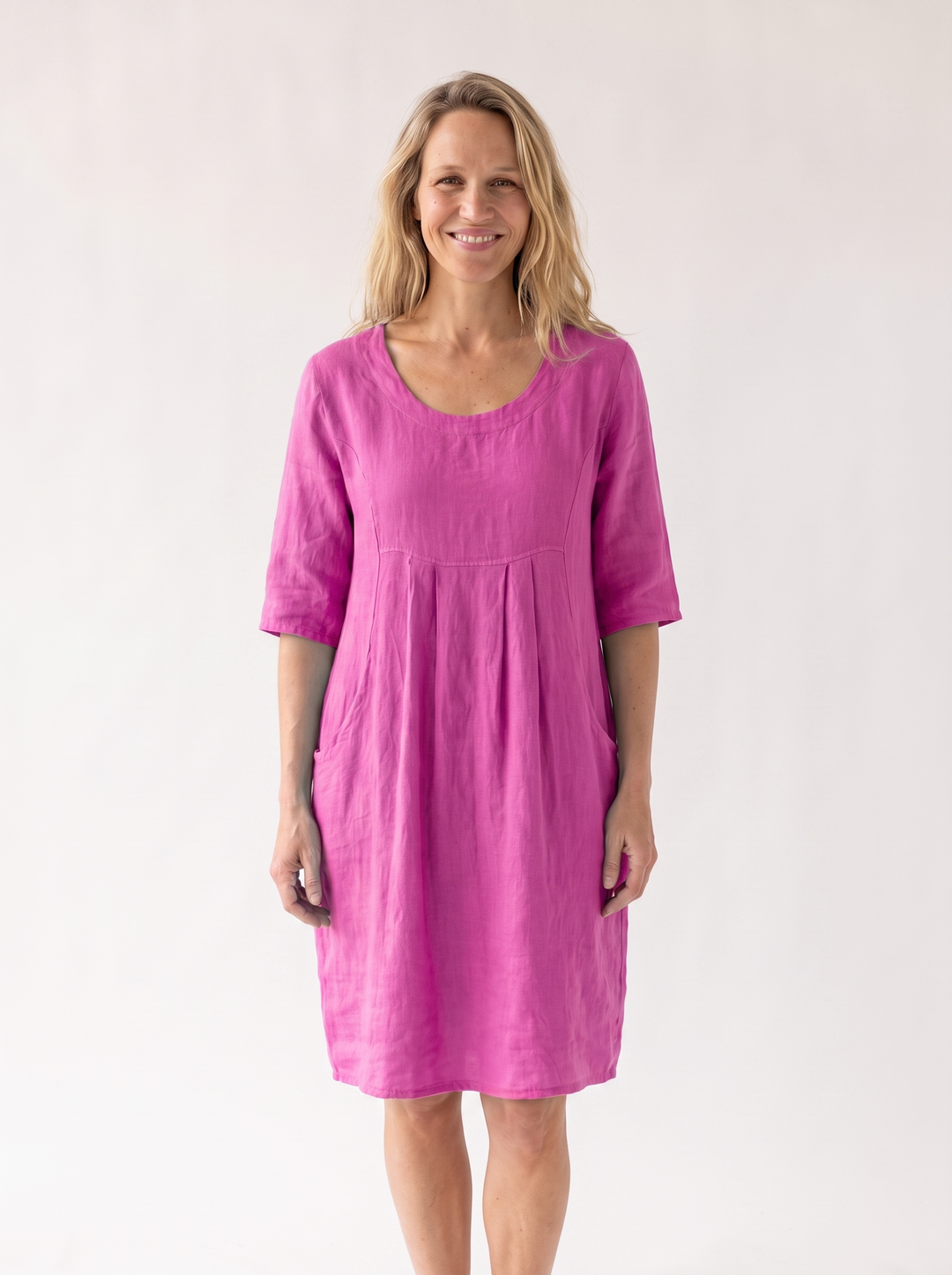Ariane Fontenoy | Linen-Look Pleated Pocket Dress