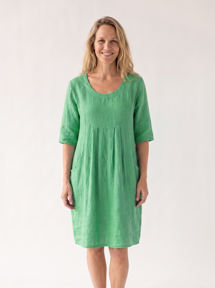 Ariane Fontenoy | Linen-Look Pleated Pocket Dress