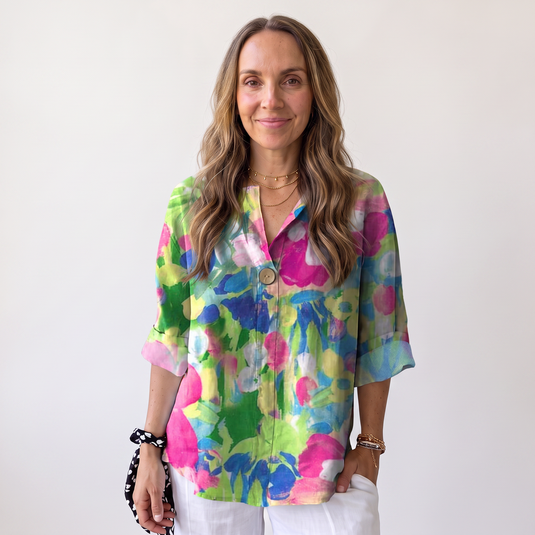 Clementine Roussille | Mosaic Floral Print Blouse