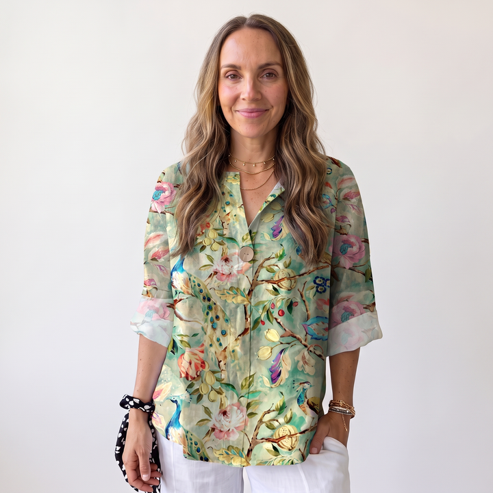 Clementine Roussille | Mosaic Floral Print Blouse
