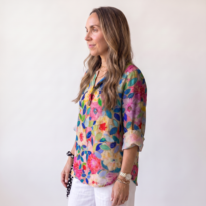 Clementine Roussille | Mosaic Floral Print Blouse