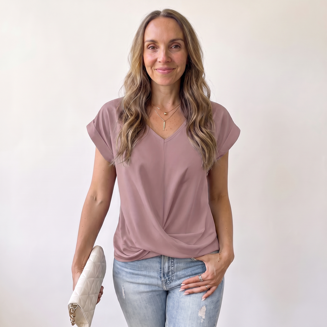Alix Beaumarchais | Twist-Front V-Neck Tee