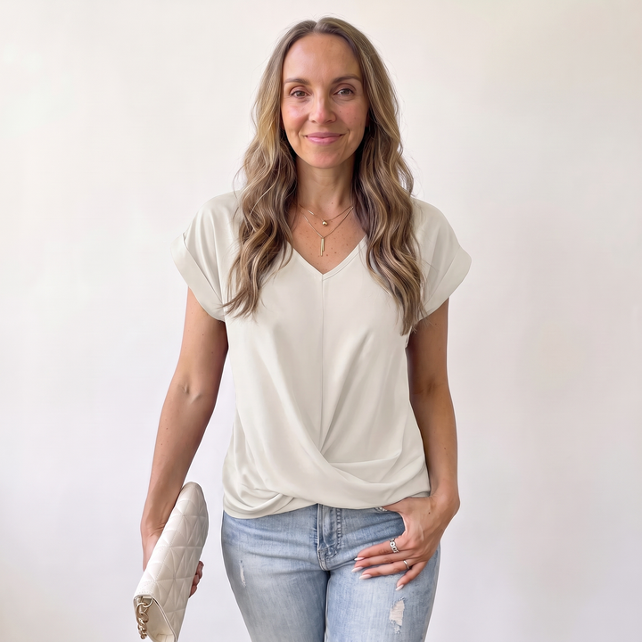 Alix Beaumarchais | Twist-Front V-Neck Tee