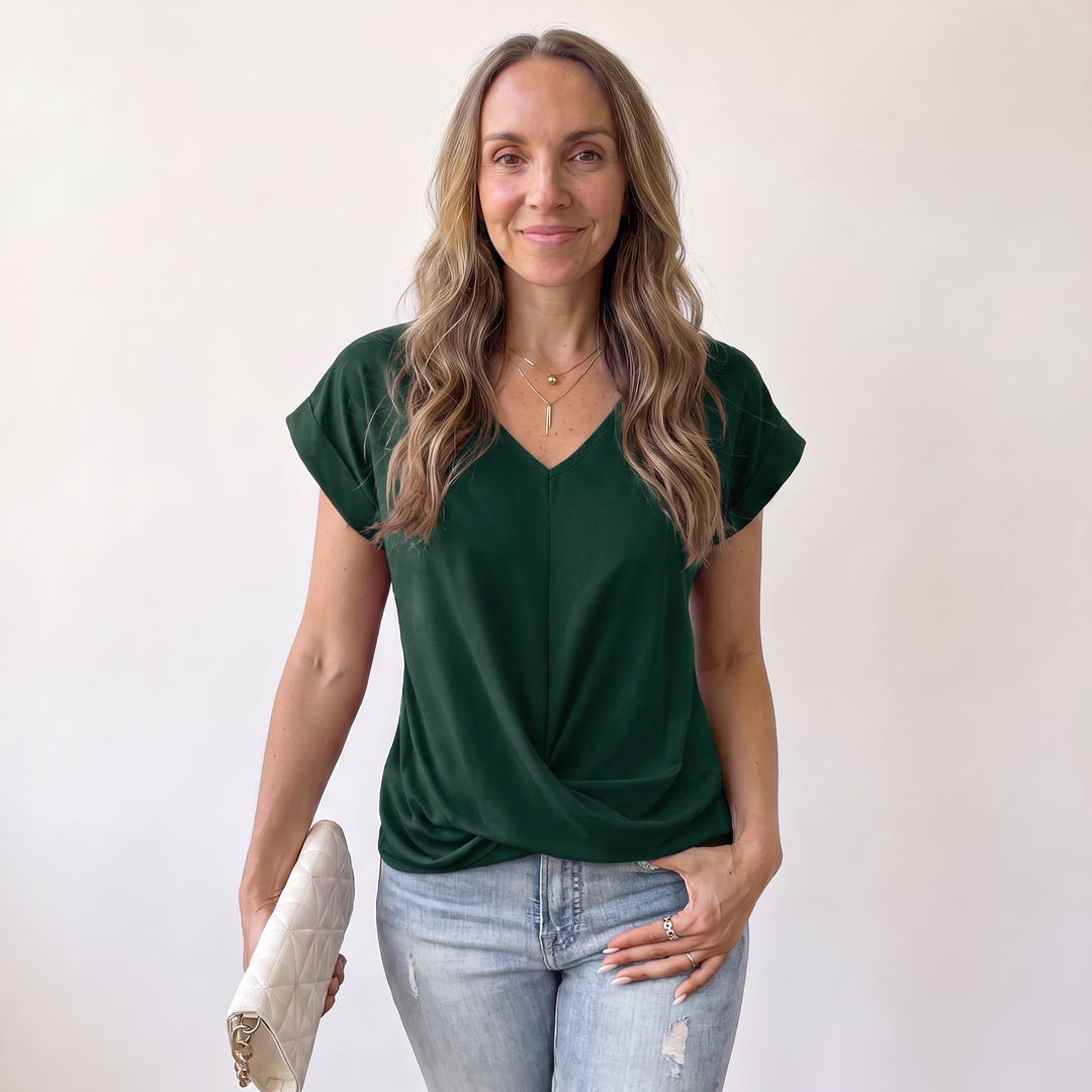 Alix Beaumarchais | Twist-Front V-Neck Tee