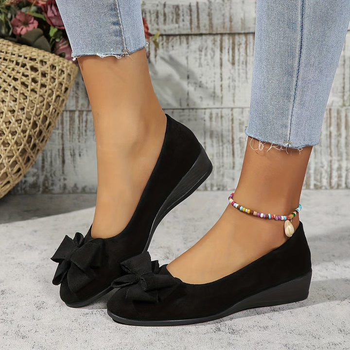 Perrine Aubuchon | Bow Detail Wedge Ballet Flats - Image 3