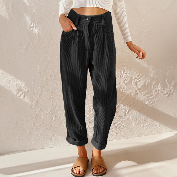 Thea Rousseau | High-Waist Corduroy Tapered Trousers - Image 7